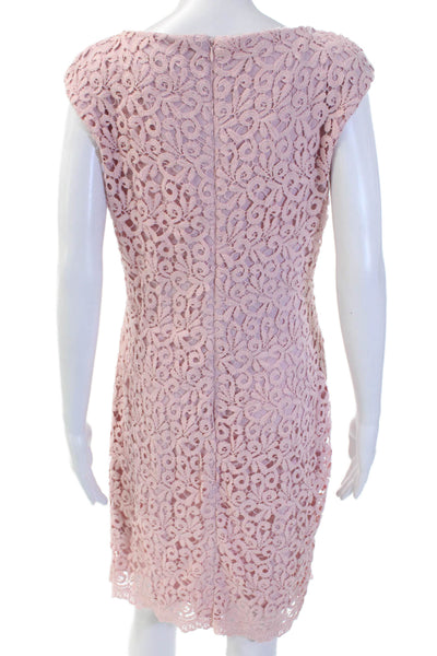 Lauren Ralph Lauren Womens Sheath Shift Dress Pink Cotton Short Sleeve Size 8
