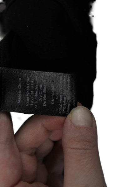 Toccin Women Sheath Shirt Dress Black Collared Button Short Sleeve Size 2