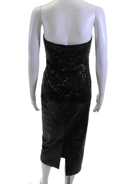 Toccin Womens Sheath Dress Black Sleeveless Midi 100% Nylon Size 4