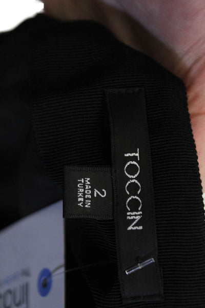 Toccin Women Black Checked Mini Pencil Skirt Size 2