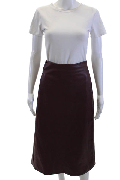 Toccin Women Brown A-Line Wrap Midi Skirt 100% Polyester Size 2