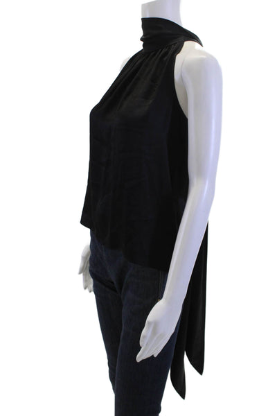 Toccin Women Sleeveless High Neck Black Tank Size XS