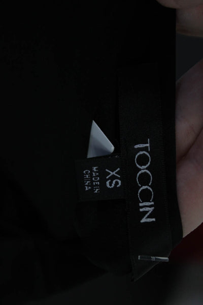 Toccin Women Sleeveless High Neck Black Tank Size XS