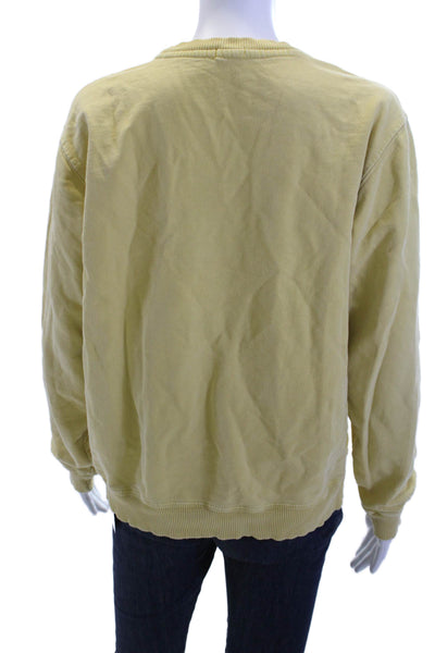 John Galt Women Pullover Sweatshirt Yellow Crew Neck Long Sleeve Size S