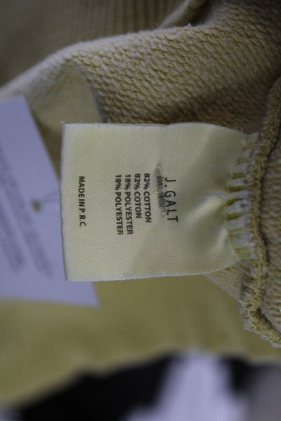 John Galt Women Pullover Sweatshirt Yellow Crew Neck Long Sleeve Size S