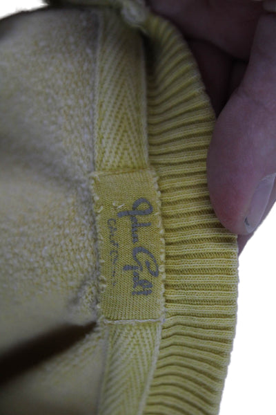 John Galt Women Pullover Sweatshirt Yellow Crew Neck Long Sleeve Size S