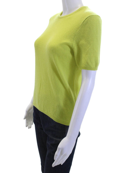 Saks Fifth Avenue Womens Basic Green T-Shirt Crew Neck Polyester Size M