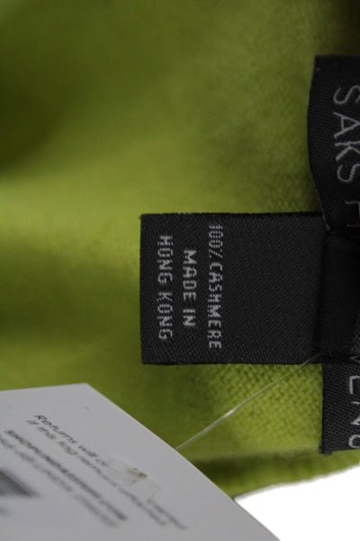 Saks Fifth Avenue Womens Basic Green T-Shirt Crew Neck Polyester Size M