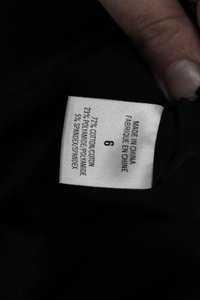 Theory Womens Shirt Dress Black Collared Long Sleeve Buckle Army Cotton Size 6