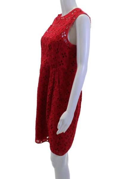 Nanette Lepore Womens ALine Fit Flare Floral Cotton Sleeveless Knee Dress Size 8