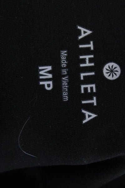 Athleta Women Cropped Black Nylon Blend Leggings Size PM