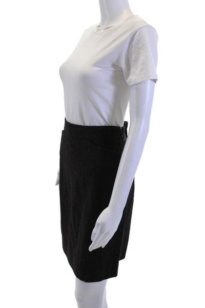 Theory Womens Straight Pencil Skirt Black Wool Angora Size 8