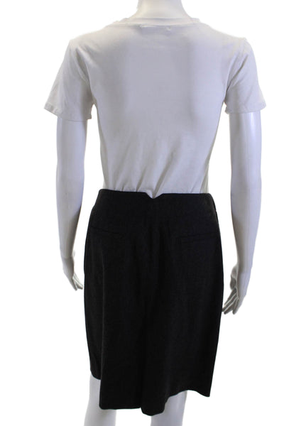 Theory Womens Straight Pencil Skirt Black Wool Angora Size 8