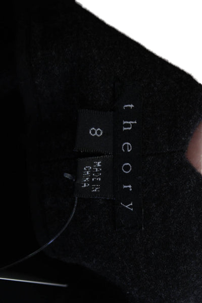 Theory Womens Straight Pencil Skirt Black Wool Angora Size 8