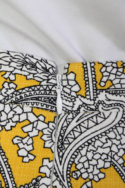 J Crew Womens Black Paisley Pencil Straight Skirt Knee Length Cotton Size 6