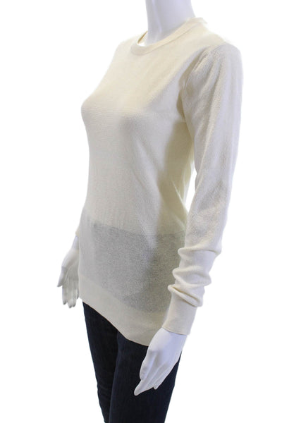 Toteme Unisex Pullover Sweater Beige Cotton Blend Crew Neck Long Sleeve Size XS