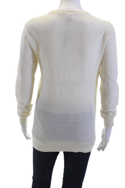 Toteme Unisex Pullover Sweater Beige Cotton Blend Crew Neck Long Sleeve Size XS