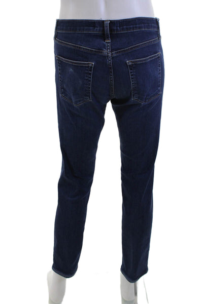 J Brand Mens Dark Blue Denim Straight Cropped Jeans Button Fly Size 32