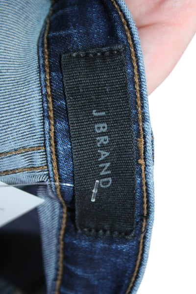J Brand Mens Dark Blue Denim Straight Cropped Jeans Button Fly Size 32