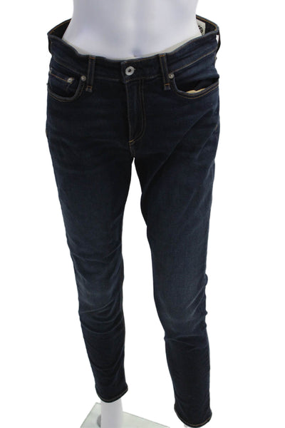 Rag & Bone Mens Skinny Tapered Dark Blue High Rise Jeans Button Size 29