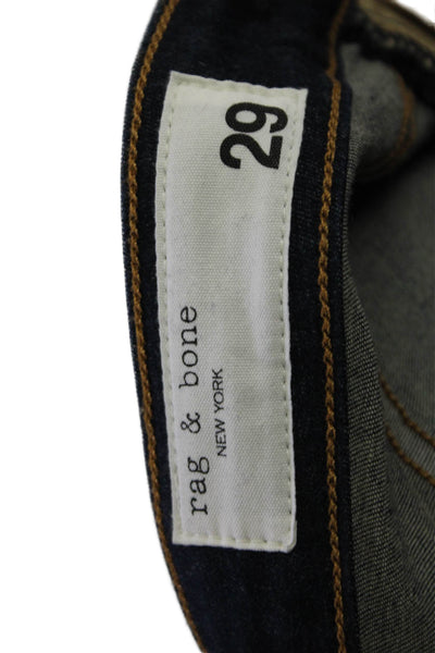 Rag & Bone Mens Skinny Tapered Dark Blue High Rise Jeans Button Size 29