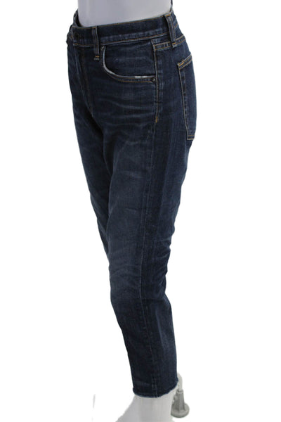 Askk NY Womens Dark Blue High Rise Cropped Ankle Jeans Size 27