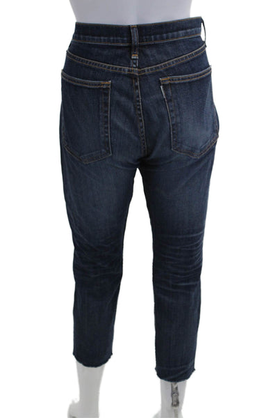Askk NY Womens Dark Blue High Rise Cropped Ankle Jeans Size 27