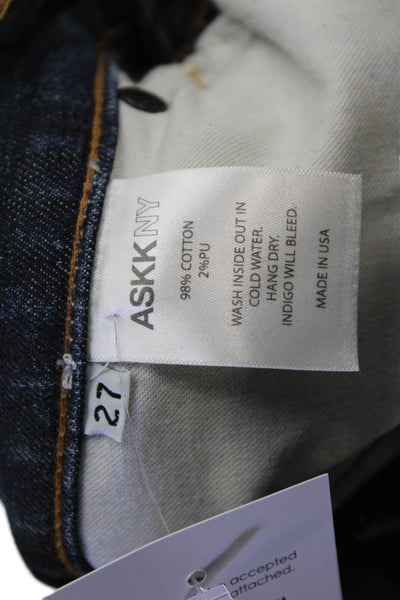 Askk NY Womens Dark Blue High Rise Cropped Ankle Jeans Size 27