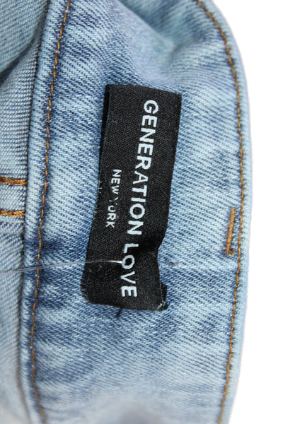 Generation Love Women Boyfriend Straight Jeans Light Blue High Rise Size 30