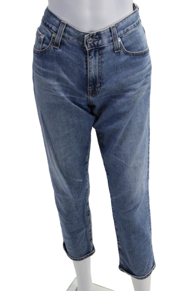AG Adriano Goldschmied Women Straight Jeans Blue High Rise Cotton Size 27