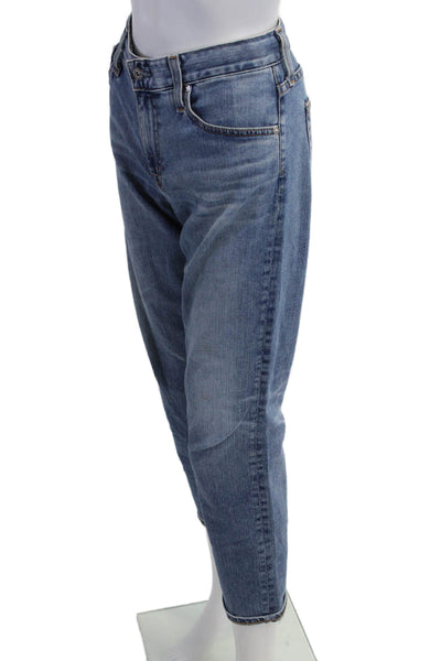AG Adriano Goldschmied Women Straight Jeans Blue High Rise Cotton Size 27