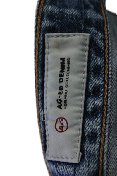 AG Adriano Goldschmied Women Straight Jeans Blue High Rise Cotton Size 27
