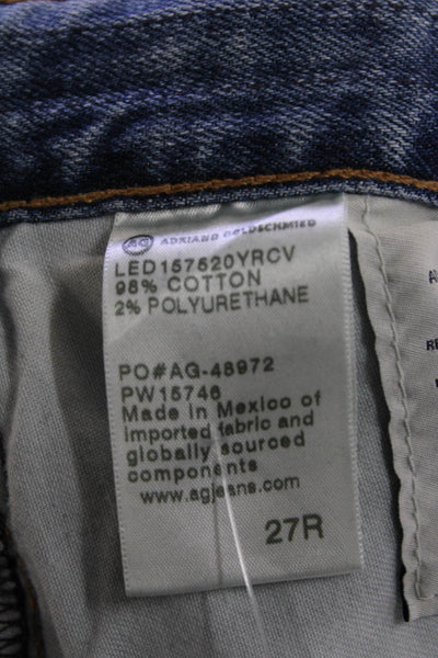 AG Adriano Goldschmied Women Straight Jeans Blue High Rise Cotton Size 27