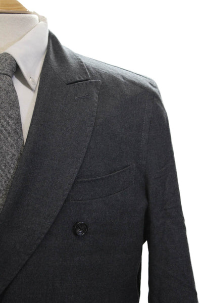 Jack Spade Mens Wool Blazer Dark Gray Button Collared Solid Fall Size 42