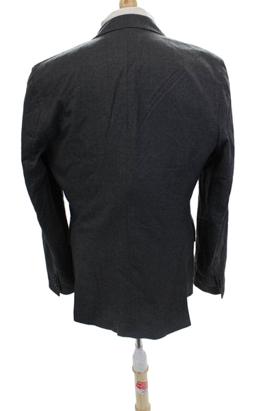 Jack Spade Mens Wool Blazer Dark Gray Button Collared Solid Fall Size 42