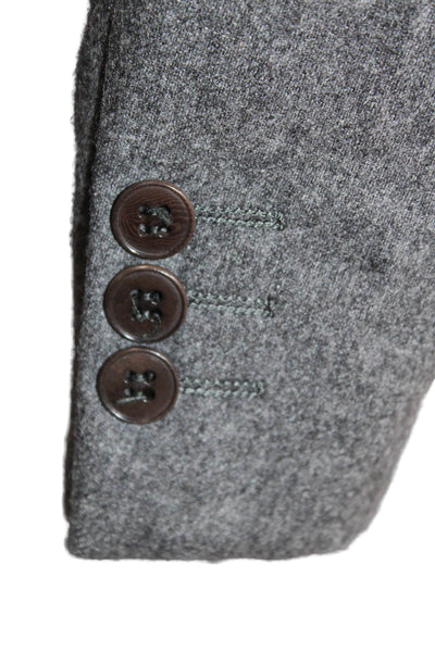 Calvin Klein Mens Dark Gray Wool Collared Button Suit Jacket Size 42