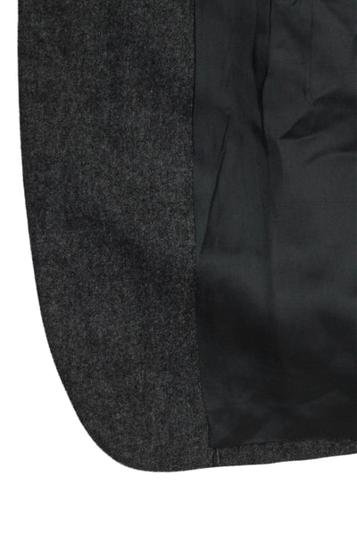 Calvin Klein Mens Dark Gray Wool Collared Button Suit Jacket Size 42