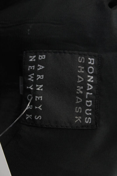 Barneys New York Mens Black Linen Blazer Collared Button Solid Designer Size 54