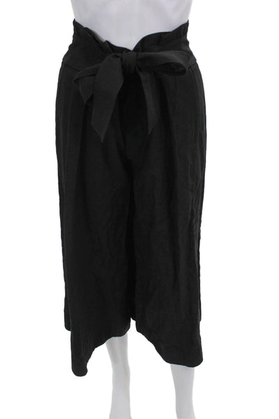 Vince Women Black Paperbag Cropped Pants Size 4