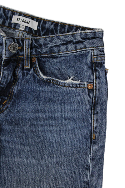 Re/Done Women Boyfriend Jeans Blue Mid Rise 100% Cotton Size 23