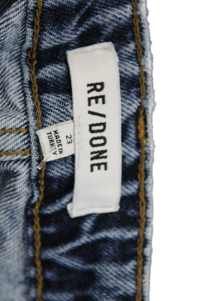 Re/Done Women Boyfriend Jeans Blue Mid Rise 100% Cotton Size 23