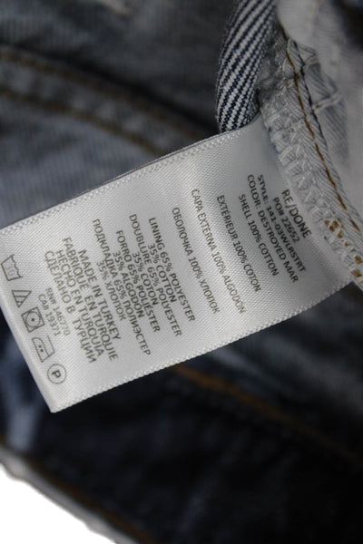 Re/Done Women Boyfriend Jeans Blue Mid Rise 100% Cotton Size 23