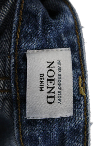 Noend Denim Womens Flared Wide Leg Jeans Blue Cotton Mid Rise Size 27