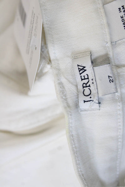 J Crew Women Ankle Skinny White Jeans Mid Rise Button Fly Size 27