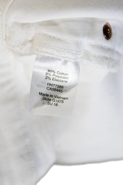 J Crew Women Ankle Skinny White Jeans Mid Rise Button Fly Size 27