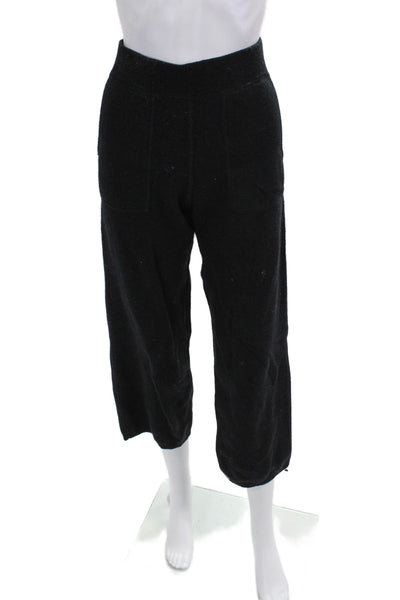 J Crew Collection Women Cropped Sweatpants Black Wool Cotton Size XS
