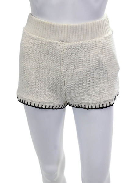 Zara Unisex Striped White Beach Shorts Poly Cotton Size L