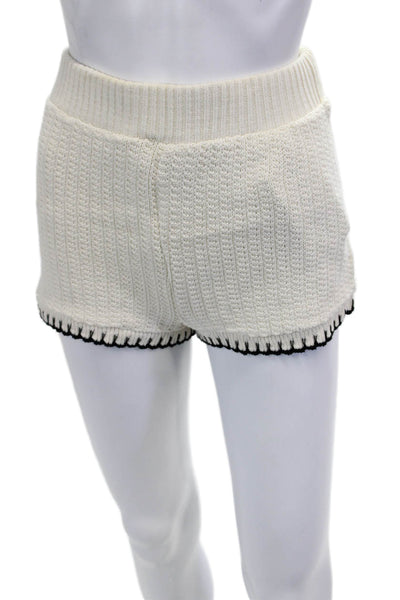 Zara Unisex Striped White Beach Shorts Poly Cotton Size L