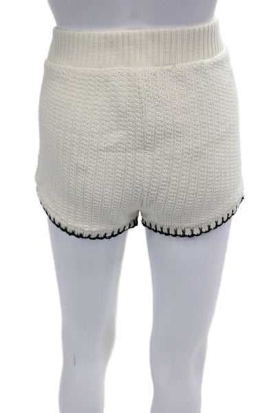 Zara Unisex Striped White Beach Shorts Poly Cotton Size L