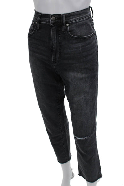 Point Sur Womens Ankle Cropped Dark Gray Mid Rise Jeans Petite Size 27